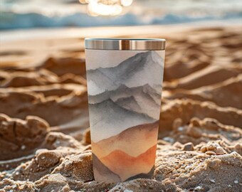 Mountain Sunset Tumbler | 20oz Travel Mug | Outdoor Drinkware | Gift for Nature Lovers | Personalized Coffee Cup | Camping Accessories