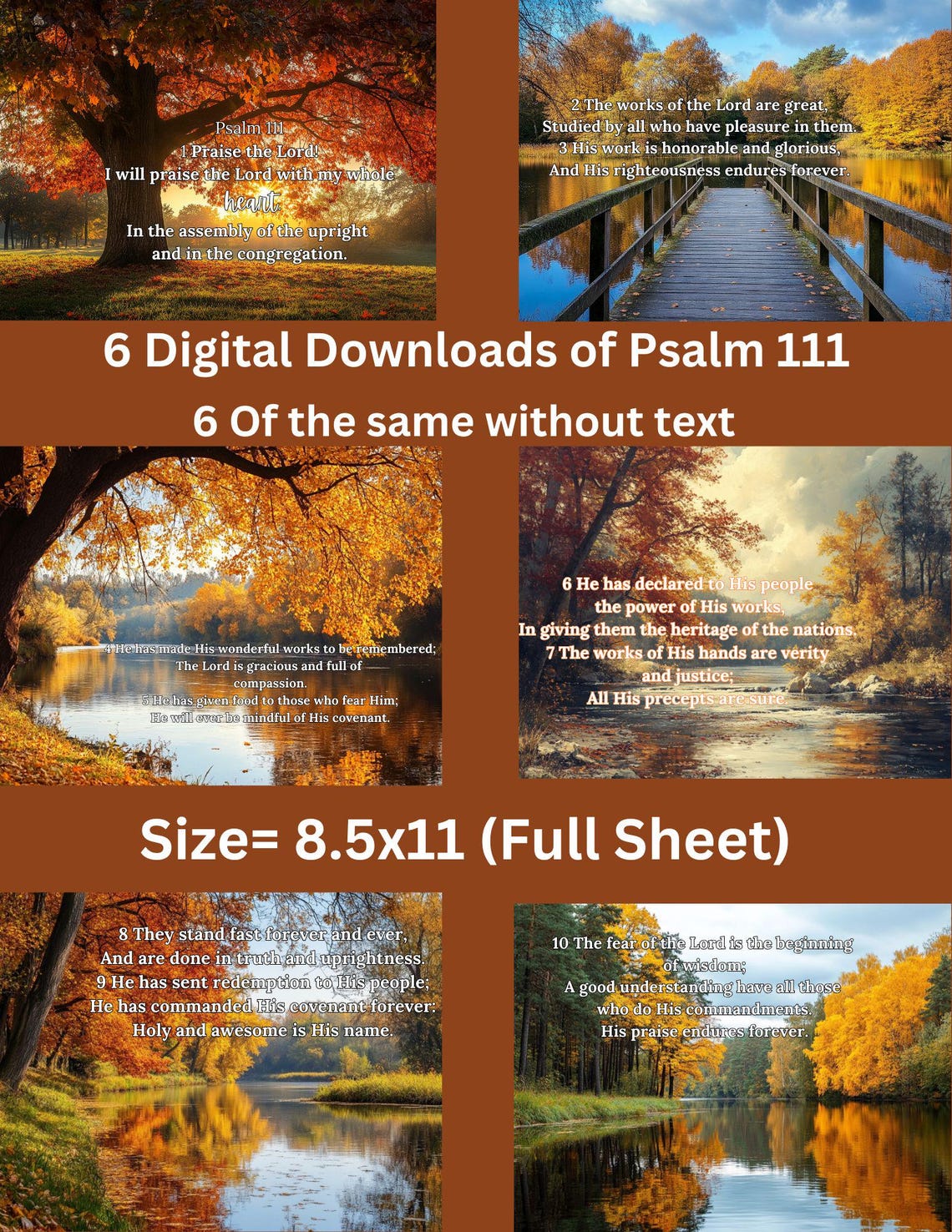 Set of 12 Autumn-themed Fall Season Nature Inspired Art Prints Digital ...
