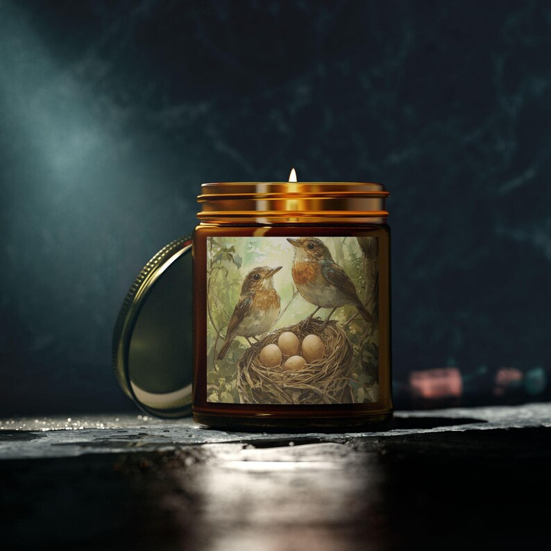 Charming Bird's Nest Scented Candle - Cozy Gift for Bird Lovers, Home Decor, Aromatherapy, Spring Celebrations, Mother's Day image 3