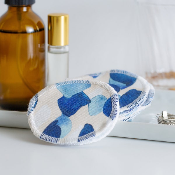 Organic Cotton Rounds | Reusable Face Wipes | Ecofriendly Skincare | Zero Waste Bathroom | Washable Pads | Natural Selfcare | Idyllic Indigo