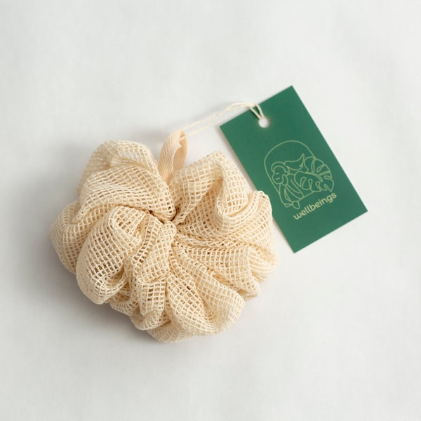 Duschhocker aus Bio-Baumwolle | Zero Waste Body Luffa | Umweltfreundlicher Badeschwamm | Nachhaltiger Tausch | Plastikfreie Hautpflege | Peeling-Tuch