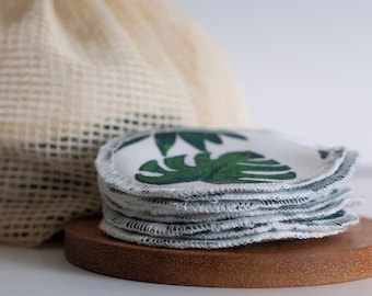 Discos de algodón orgánico / Cuidado de la piel sin residuos / Discos desmaquillantes reutilizables / Intercambios ecológicos / Toallitas faciales de tela biodegradables / Surtido