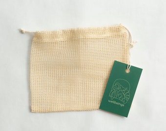 Organic Cotton Face Mask Bag | Wash and Storage Bag | Natural Undyed Mesh | Zero Waste Home | Eco Friendly Swaps | Mini Laundry Bag