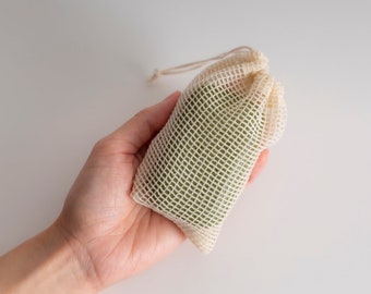 Organic Cotton Soap Saver Bag | Zero Waste Selfcare | Ecofriendly Bathroom | Sustainable Swaps | Minimalist Skincare Routine | Biodegradable