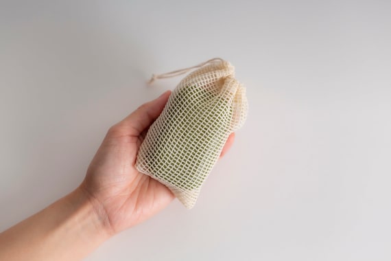 Organic Cotton Soap Saver Bag | Zero Waste Selfcare | Ecofriendly Bathroom | Sustainable Swaps | Minimalist Skincare Routine | Biodegradable