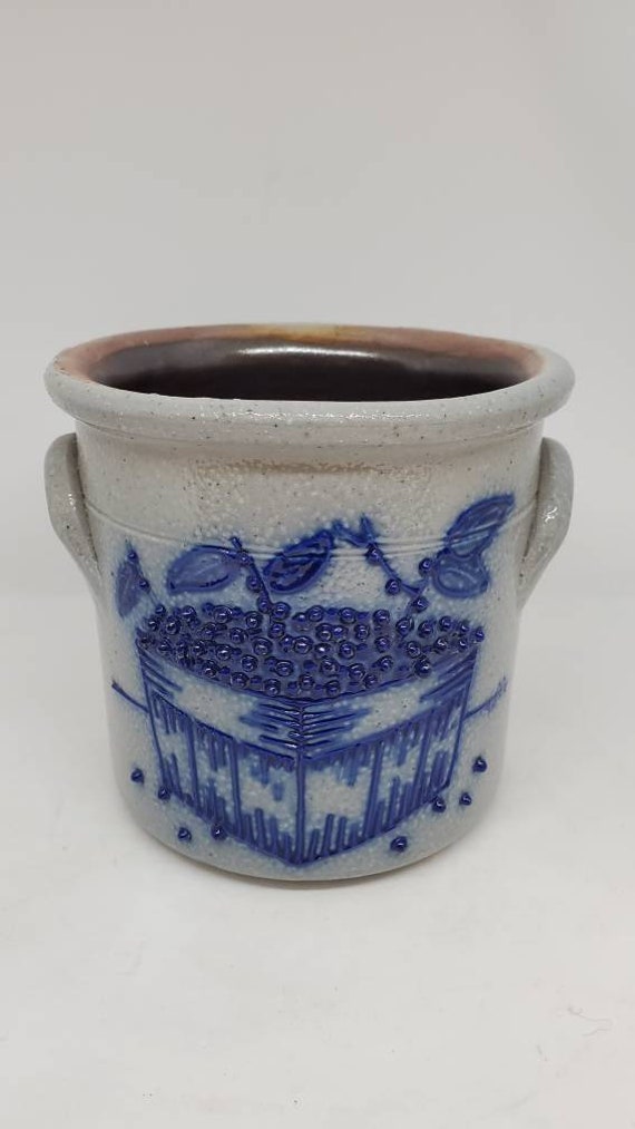 Vintage 1992 Salmon Falls Dover NH Stoneware Crock Berry Etsy