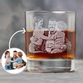 Custom Father's Day Gift for Dad - Engrave Your Favorite Photo on Whiskey Glass