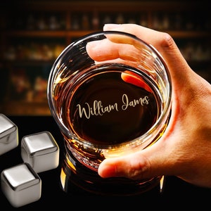 Custom Whiskey Glass with High-quality Bottom and Side Engraving for any Special Occasion