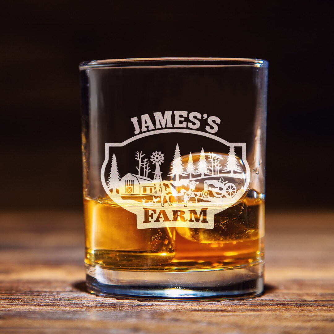 Personalized Farmer Gifts for Father's Day Whiskey Glass, Gifts for