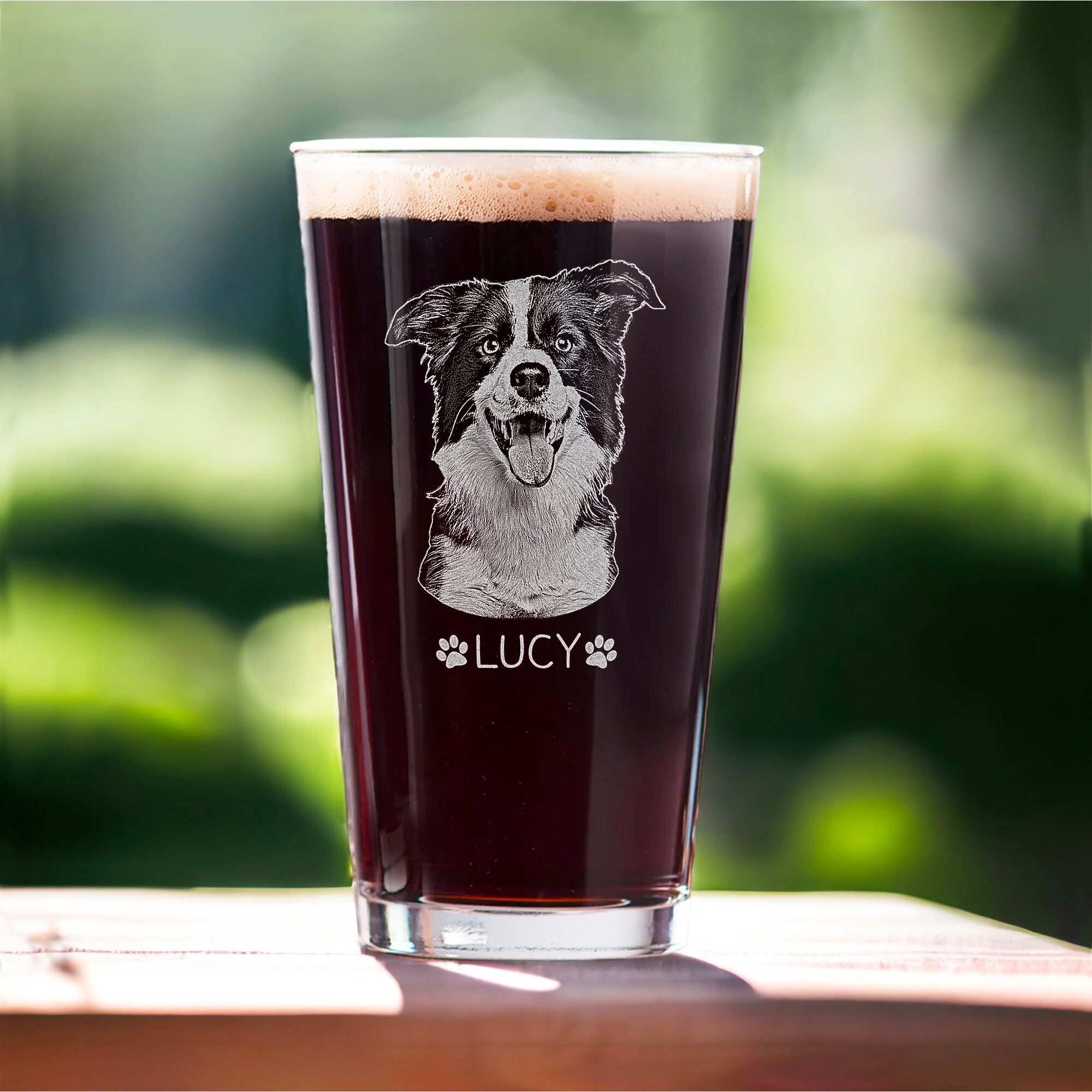 Personalized Gift For Dog Dad - Custom Pet Lover High Five Beer Glass...