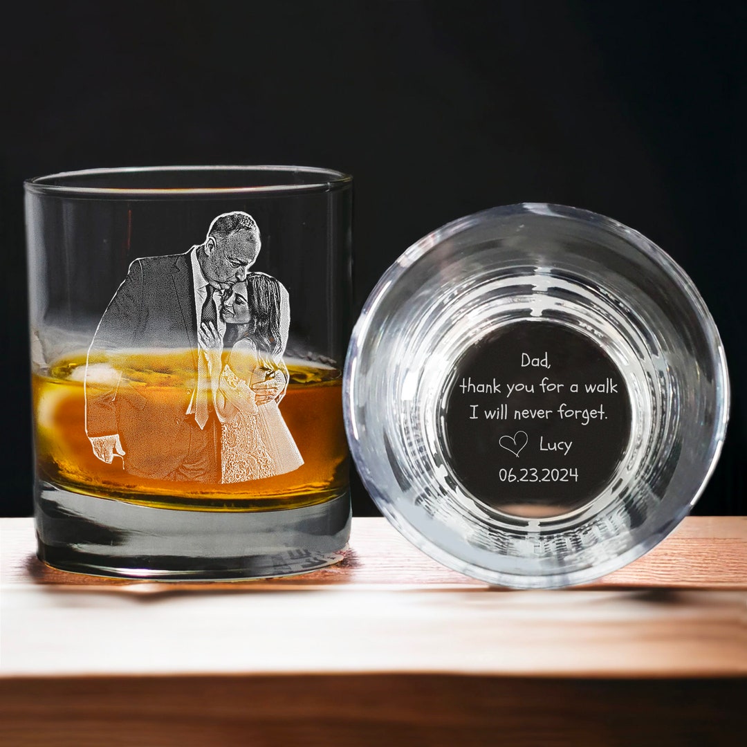 Personalized Father of the Bride Gifts - Custom Photo Whiskey Glass ...