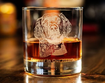 Custom Pet Memorial Gifts from Photo - Personalized Whiskey Glass for Pet Lovers