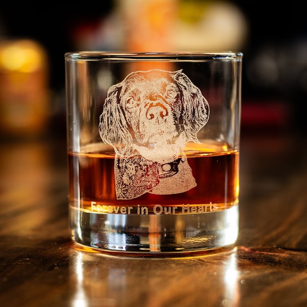 Custom Pet Memorial Gifts from Photo - Personalized Whiskey Glass for Pet Lovers