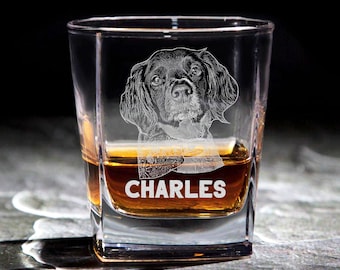 Engraved Pet Memorial Gift Whiskey Glass - Custom Your Dog or Cat Photo on Rock Glass