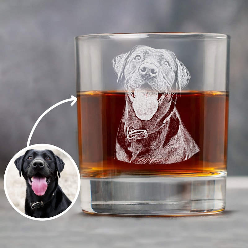 Glass With Dog Engraved - Etsy