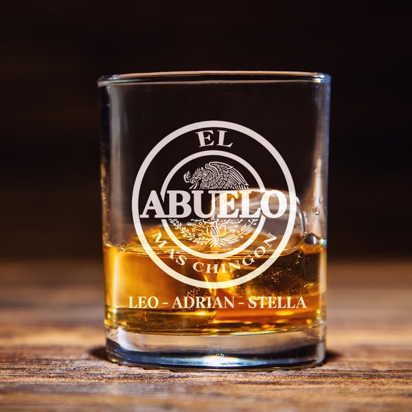 El Abuelo Mas Chingon/La Abuela Mas Chingona Whisky Glass, Mexican Grandparents gift, National Grandparents' Day, Gift For Her/Him