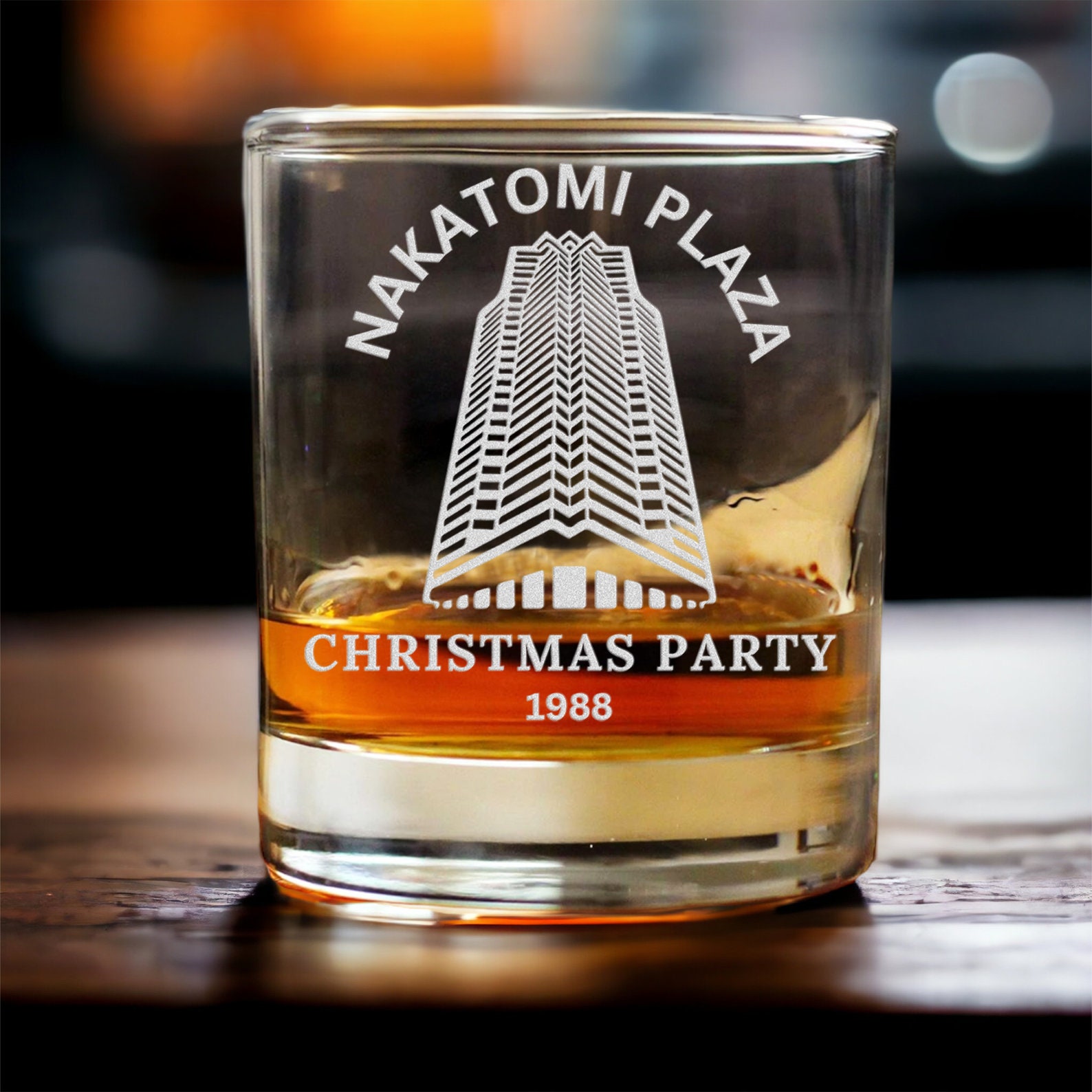 Nakatomi Christmas Party 1988 Rock Glass - High-quality