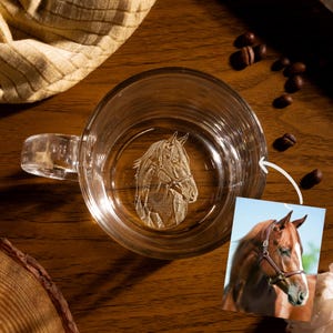 Custom Horse Portrait Mug Engraved - Personalized Gifts for Horse Lovers