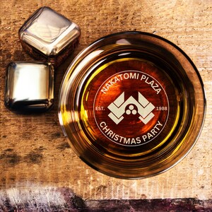 Nakatomi Christmas Party Whiskey Glass - Engraved Funny Gift for Dad