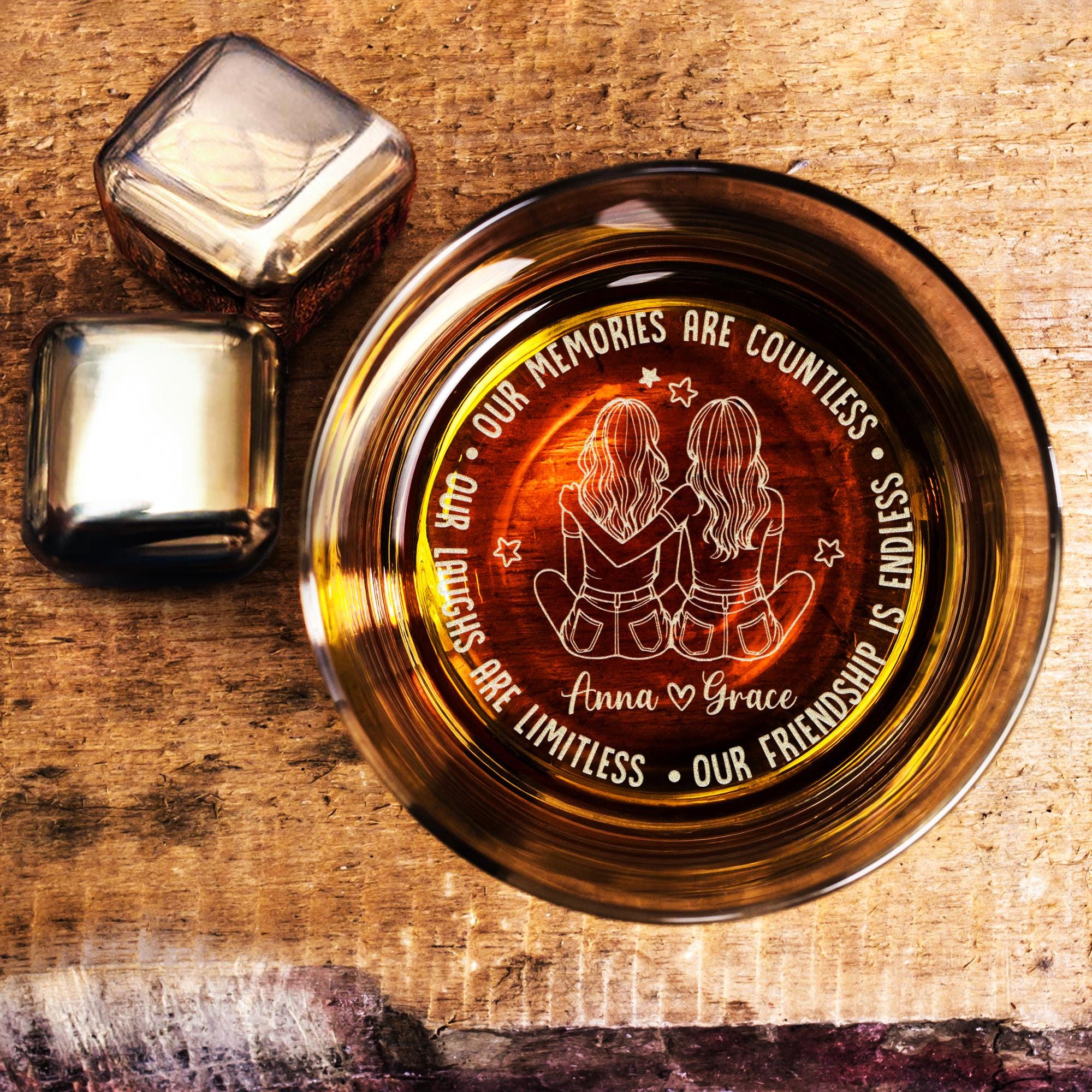 thumbnail interactive-video image 1 of Sister Gifts Stemless Rainbow Wine Glass, Best Sister Birthday & Graduation Gifts, 15oz, Women-Side By Side Or Miles Apart, Always Close At Heart 1 of 13