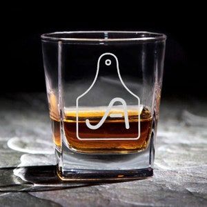 Custom Whiskey Glass Gift for Rancher - Engrave Your Cattle Brand on Rock Glass