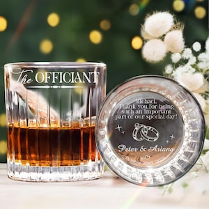 Personalized Wedding Gift for Officiant, Custom Wedding Officiant Proposal Crystal Glass, Officiant Thank You Gifts, Pastor Gift from Bride