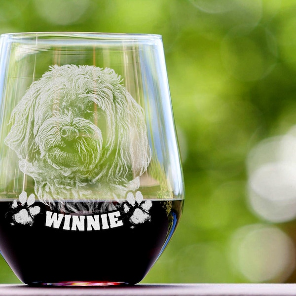 Dog Wine Glass Etsy