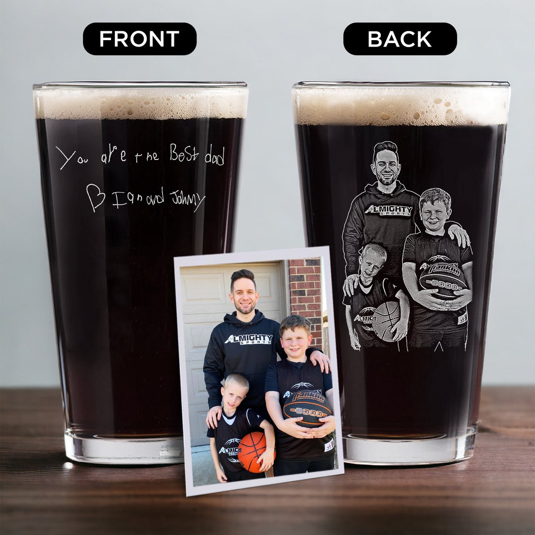 Personalized Handwriting Beer Glass Gifts for Dad - Custom Father's Day ...