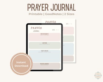 Prayer Journal Printable | Christian Prayer Journal Page | A5 & Letter Faith Journal Insert