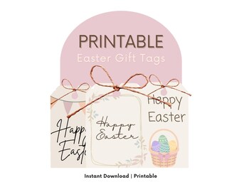 Boho Easter Gift Tags | Printable Spring Basket Labels (PDF Download)