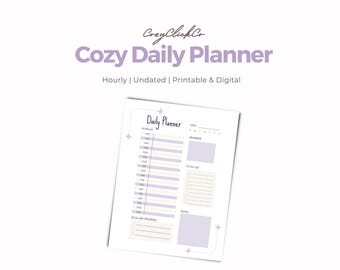 Daily Planner Printable | Cozy Hourly Schedule & To-Do List PDF