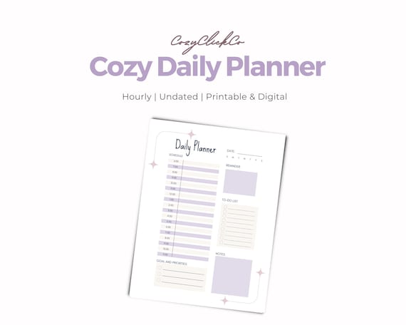 Daily Planner Printable | Cozy Hourly Schedule & To-Do List PDF