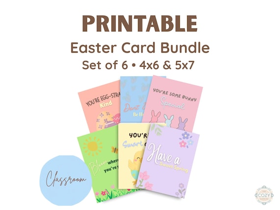 Classroom Easter Pun Cards Printable 4x6 & 5x7 Teacher Student Exchange