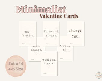 Minimalist Valentine Cards 4x6 Printable | Neutral Modern Love Cards | Digital Download