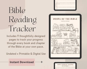 Seguimiento de lectura de la Biblia imprimible / Diario de estudio de las Escrituras en PDF