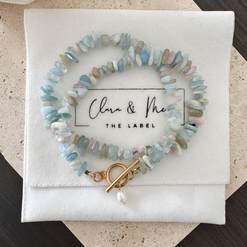 Natural Multi Shaped Stone Necklace