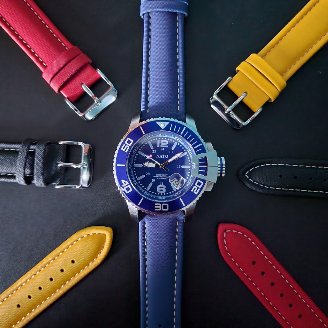 tonjett high quality multicolor nylon sailcloth watch... NATO® Sail Cloth Two Piece Summer Strap Water Resistant Nylon Watch ...