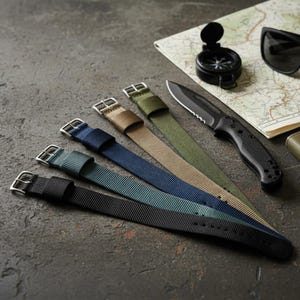 NATO® 1pc Single Pass Nylon Raf Military Watch strap Watch Band Replacement Thick Strap 16mm 18mm 20mm 22mm USA stock