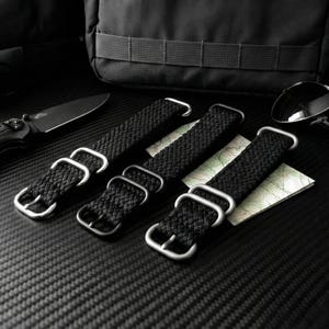 NATO® Braided Nylon Strap Perlon D-Ring Buckle Ballistic watch band Satin Finish Military Dive Watch Water resistant 20mm Custom