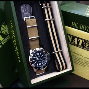 NATO® Watch Military Diver Automatic Watch 8215 Movement USA Made Custom Watch Box Sport Military Watch Water Resistant Tactical Mens Watch