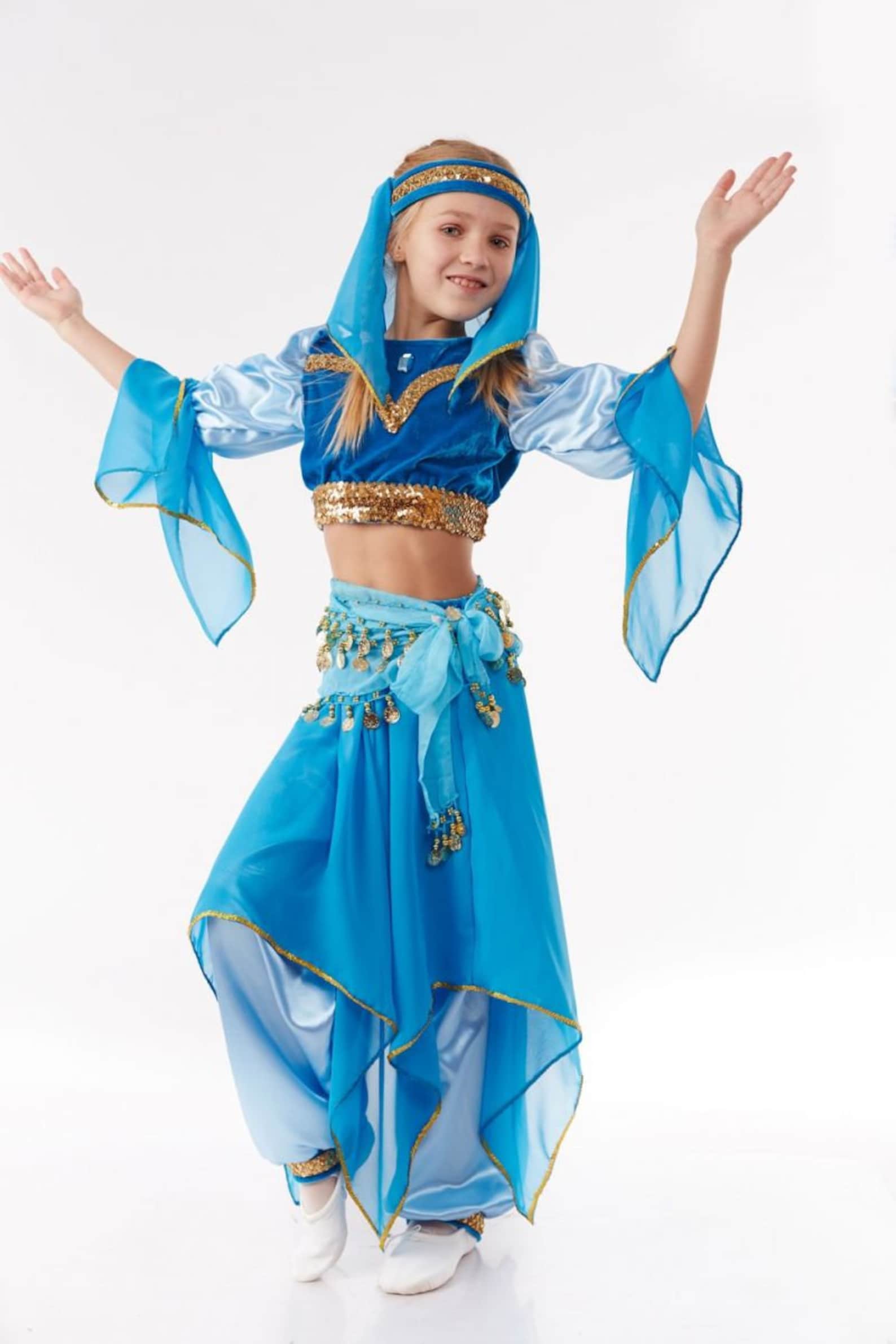 Girls Princess Jasmine costume Kids belly dance costume Etsy