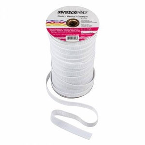 1/2 Inch x 18 Yards White Elastic Sewing Bands Knit Elastic Spool(0.5Inch)