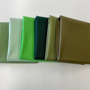 Solid Green Quilting Fabric, Stash Builder Bundle