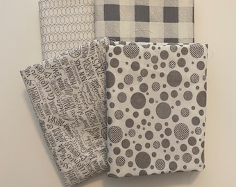 Moda Fabrics, Light Gray 1/2 yard Bundle