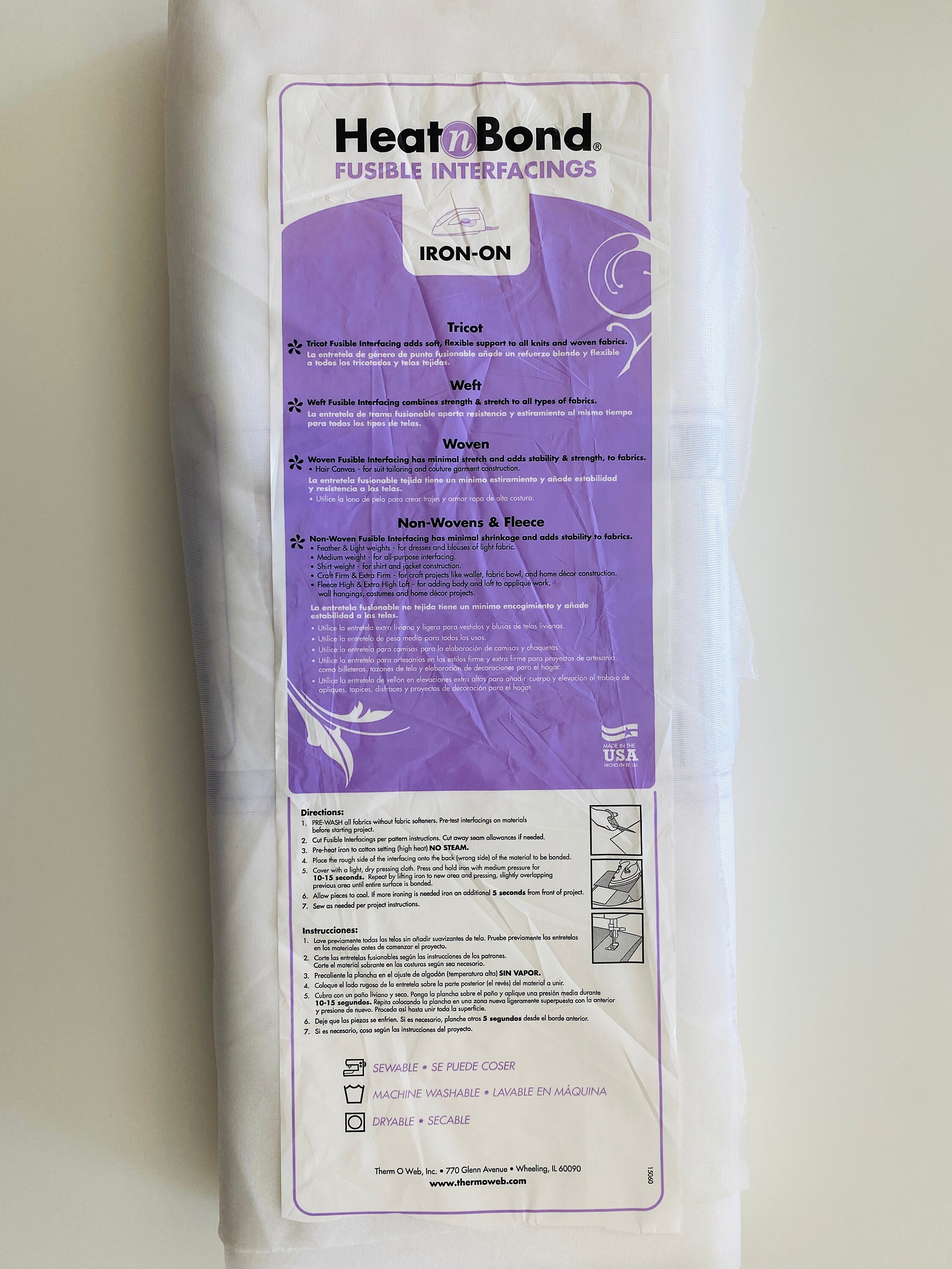 Heat N Bond Fusible Interfacing Tricot Medium Weight Etsy