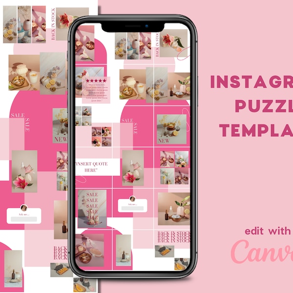 Instagram Puzzle Template Etsy