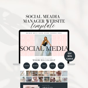 Social Media Manager Website, Canva Site Template, Digital Marketing Manager Website, Social Media Agency, Social Media Coach, Pink Design