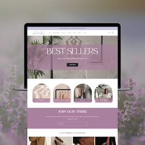 Shopify Theme Template, Purple Shopify Boutique Website, Shopify Banners, Luxury Aesthetic Website Design, Minimalist Website, Canva