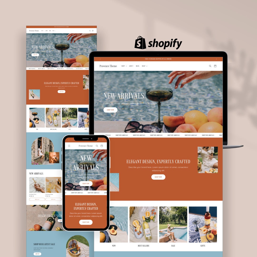 Shopify Theme Minimalist, Aesthetic Luxury Website Design, Elegant ...
