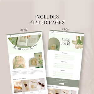 Includes styled pages: blog, FAQs